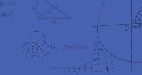Mathematical Equations on Blue Background for Data Processing - Download Free Stock Images Pikwizard.com