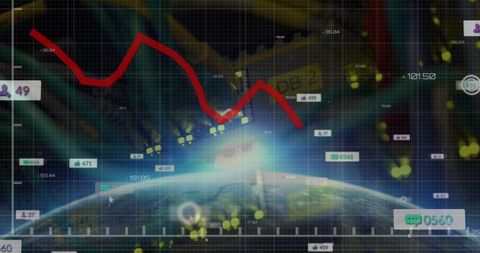 Global Data Trends Analysis with Networking Interfaces - Download Free Stock Images Pikwizard.com