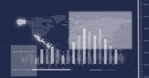 Analyzing Global Financial Data with Digital Bar Graphs - Download Free Stock Images Pikwizard.com