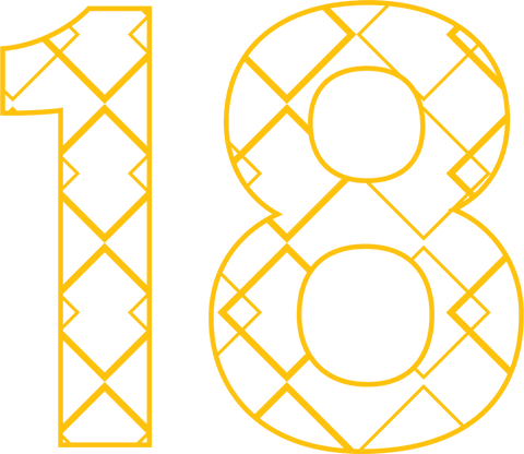 Transparent Yellow Number 18 with Geometric Pattern for Celebrations - Download Free Stock Videos Pikwizard.com