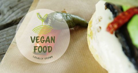 Fresh vegan sandwich with locally grown vegetables