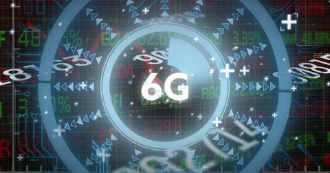 Digital 6G Technology Interface Over Financial Data Background - Download Free Stock Images Pikwizard.com