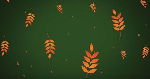 Autumn Leaves on Green Backdrop Featuring Fall Foliage Theme