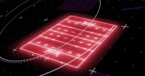 Neon Red Sports Field with Data Processing Elements - Download Free Stock Images Pikwizard.com