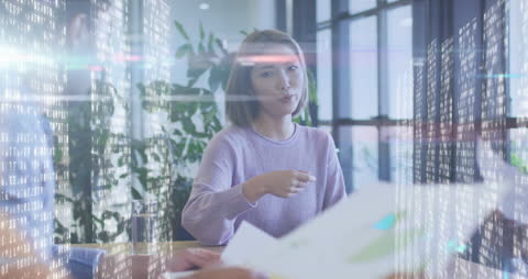 Animated Business Discussion Amidst Data Visualization