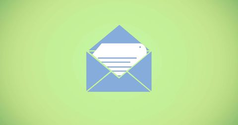Iconic Envelope with Document on Green Background - Download Free Stock Images Pikwizard.com