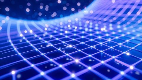 Futuristic Blue Grid with Glowing Nodes and Bokeh Effects - Download Free Stock Images Pikwizard.com