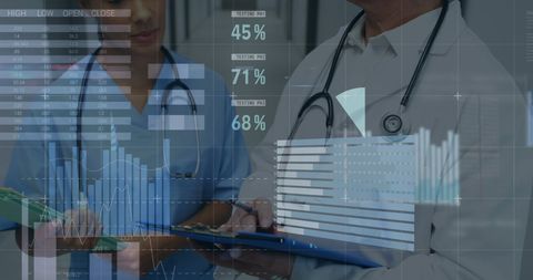 Medicine and Finance Integration: Doctors Analyzing Health Data Trends