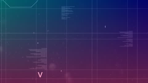 Futuristic Digital Animation with Data Grid Overlay