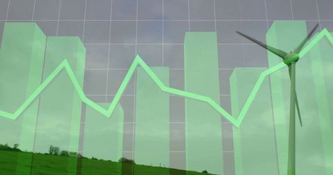 Financial data merged with sustainable wind energy
