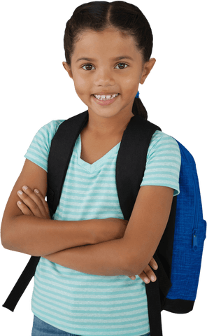 confident school girl with backpack on transparent background - Download Free Stock Videos Pikwizard.com