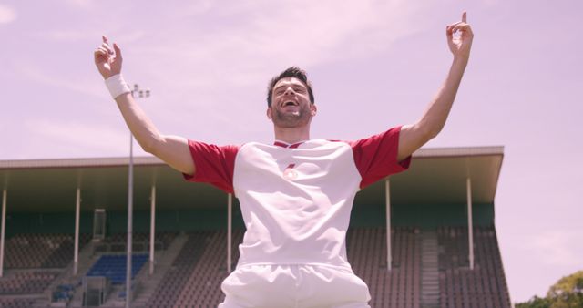 Male Soccer Player Celebrating Victory on Field - Download Free Stock Images Pikwizard.com