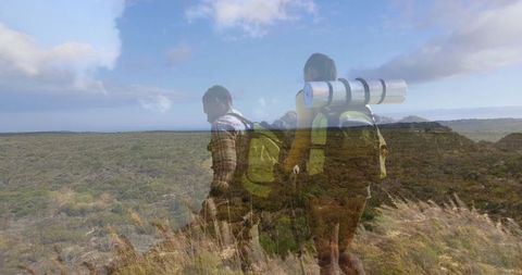 Hikers Crossing Vast Coastal Plains on an Adventurous Trek