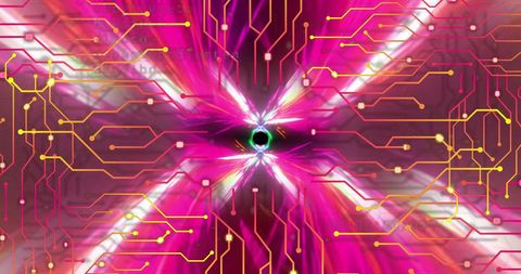 Abstract Pink Digital Network with Circuit Paths - Download Free Stock Images Pikwizard.com