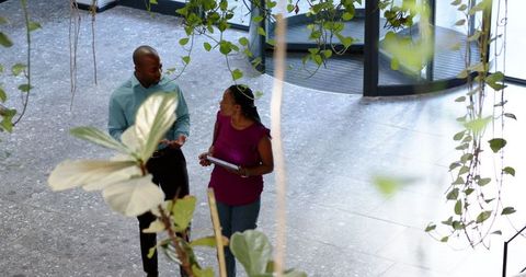 Collaborative Business Professionals High-Fiving in Modern Office