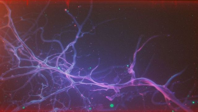 Abstract Glowing Neural Network in Digital Cosmic Space