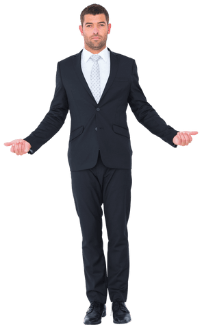 Transparent Employee Calm Confidence Business Attire Standing