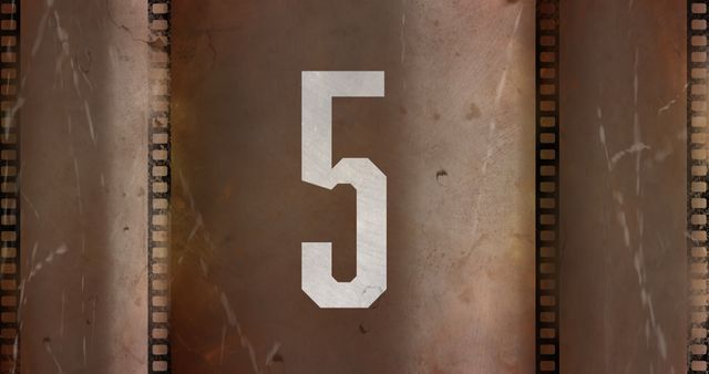 Vintage Film Countdown with Rustic Patina and Movie Reel Borders - Download Free Stock Images Pikwizard.com