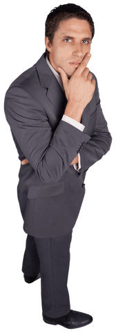 transparent businessman thinking with hand on chin in suit - Download Free Stock Videos Pikwizard.com