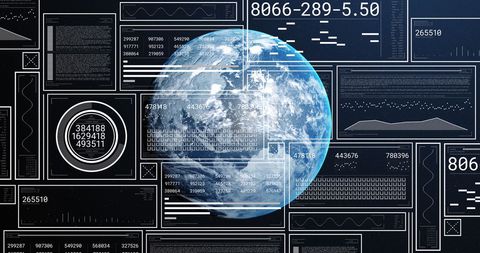 Digital Data Analysis Over Globe Highlighting Global Technology - Download Free Stock Images Pikwizard.com