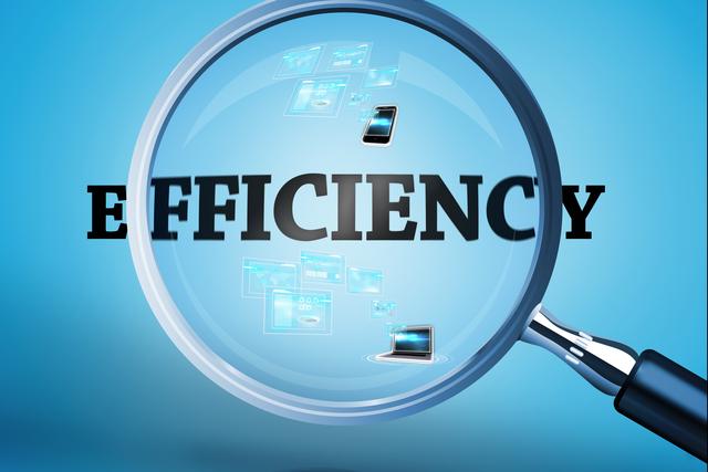 Efficiency Concept Under Magnifying Glass with Digital Icons - Download Free Stock Photos Pikwizard.com