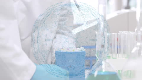 Futuristic Laboratory with Global Connections Symbolism