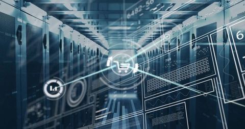 Futuristic Data Center Virtual Interface Concept - Download Free Stock Images Pikwizard.com