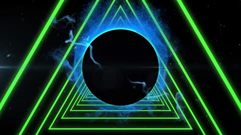 Neon Triangles with Smoky Circular Center