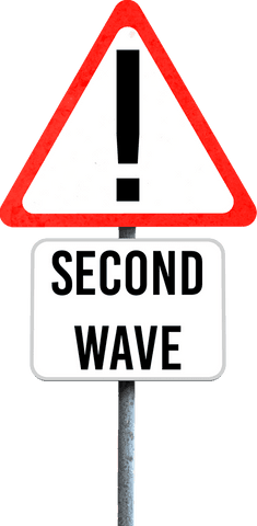 transparent warning sign with second wave emphasis - Download Free Stock Videos Pikwizard.com