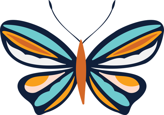 Colorful Butterfly Illustration on Transparent Background Vector Design - Download Free Stock Videos Pikwizard.com