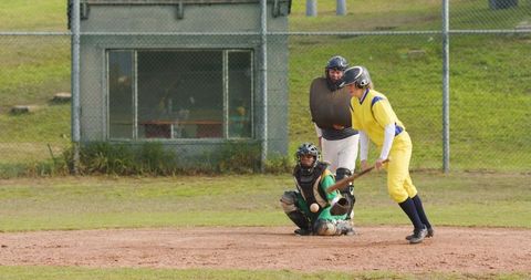 Competitive baseball game pitch moment