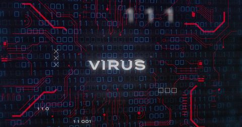 Cybersecurity Concept with Virus Alert on Digital Background - Download Free Stock Images Pikwizard.com