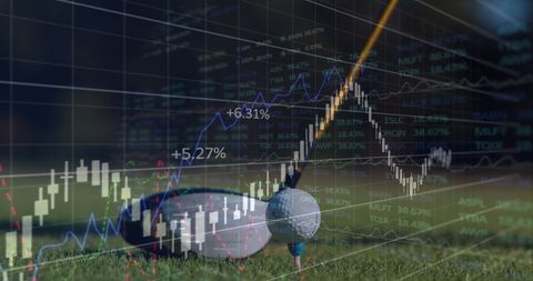 Golf Meets Finance Conceptual Overlay Merging Hobbies and Industry - Download Free Stock Images Pikwizard.com
