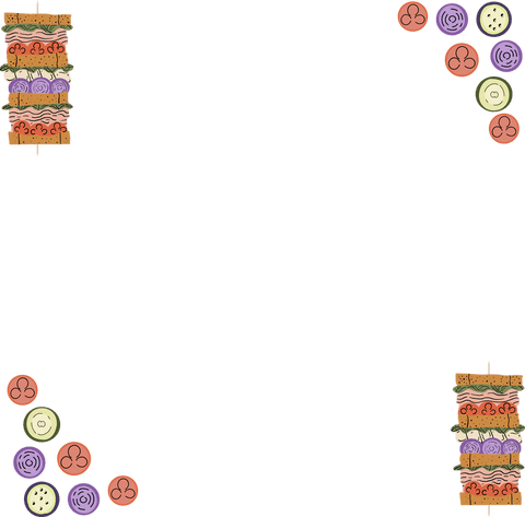 colorful flat design food frame with skewers on transparent canvas - Download Free Stock Videos Pikwizard.com