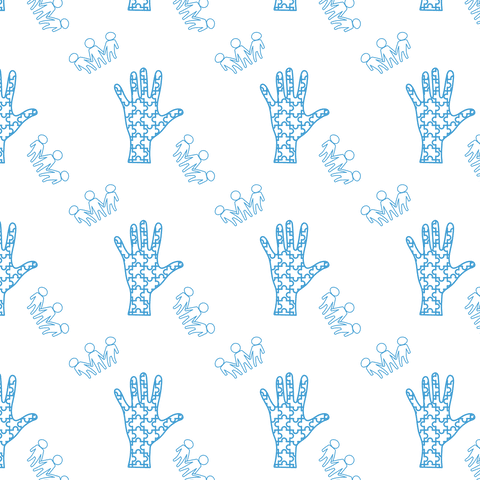Seamless Transparent Pattern of Blue Hands and Figures - Download Free Stock Videos Pikwizard.com