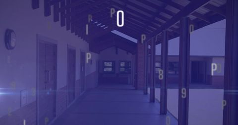Abstract Education Concept with Digital Symbols in School Corridor - Download Free Stock Images Pikwizard.com