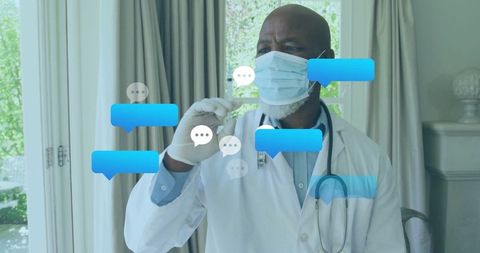 Doctor conducting telemedicine in modern digital health setting