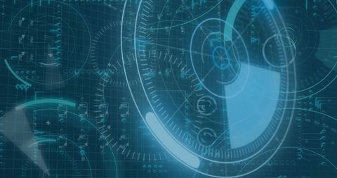 Futuristic Digital Interface with Spinning HUD Elements - Download Free Stock Images Pikwizard.com