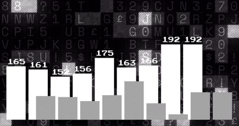 Bar Chart Displaying Data Against Alphanumeric Background - Download Free Stock Images Pikwizard.com