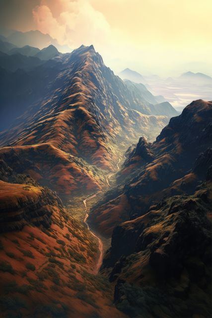 Scenic Mountain Range at Sunset with Winding River - Download Free Stock Images Pikwizard.com