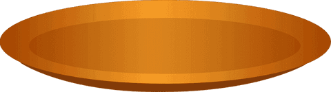Floating orange beveled disc on transparent background