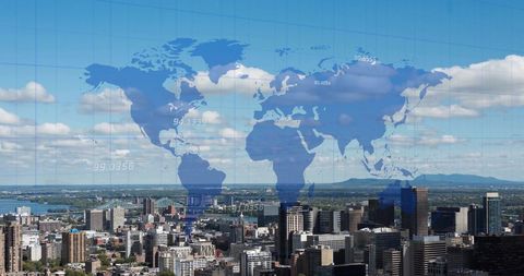 Global Finance and Data Processing Over Cityscape - Download Free Stock Images Pikwizard.com