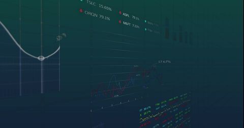 Digital Financial Data Interface on Green Background - Download Free Stock Images Pikwizard.com