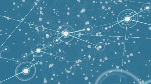 Digital Network of Connections on Blue Background