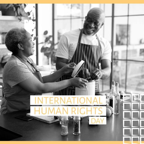 happy senior couple cooking together for human rights day - Download Free Stock Templates Pikwizard.com