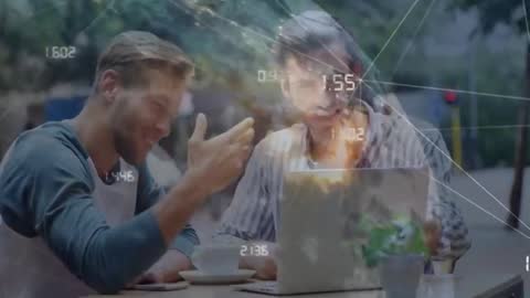 Urban Workforce Collaborating with Futuristic Technology Interface