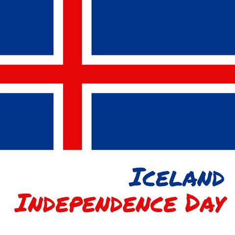Icelandic Flag with Independence Day Celebration Text - Download Free Stock Templates Pikwizard.com