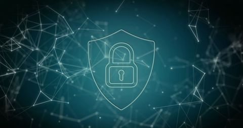 Digital Security Concept with Shield and Padlock Icon on Network Background - Download Free Stock Images Pikwizard.com