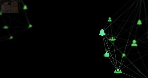 Digital Network with Connection Icons and Copy Space - Download Free Stock Images Pikwizard.com