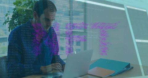 Focus on software development with nfts concept